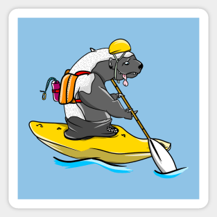 Honey badger in a kayak Sticker